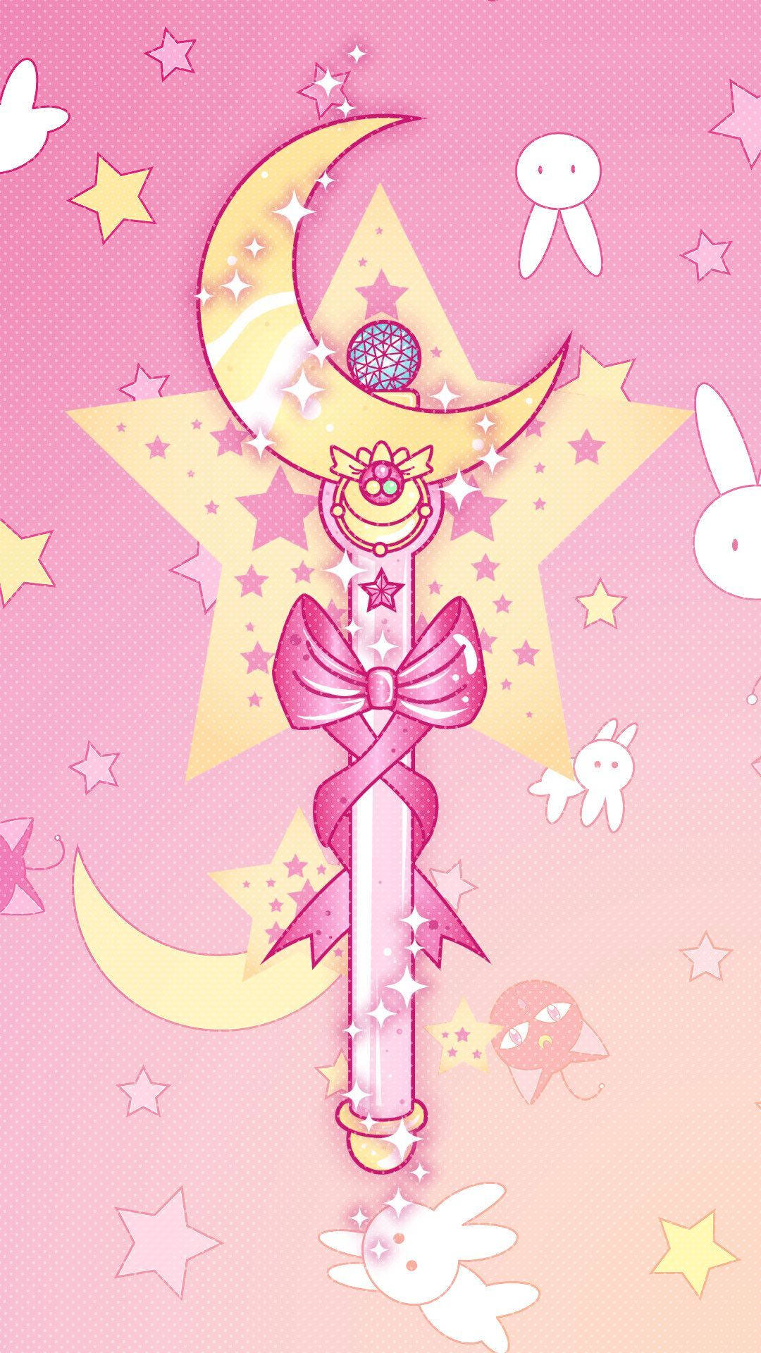 Cute Moon Stick Sailor Moon Iphone Background