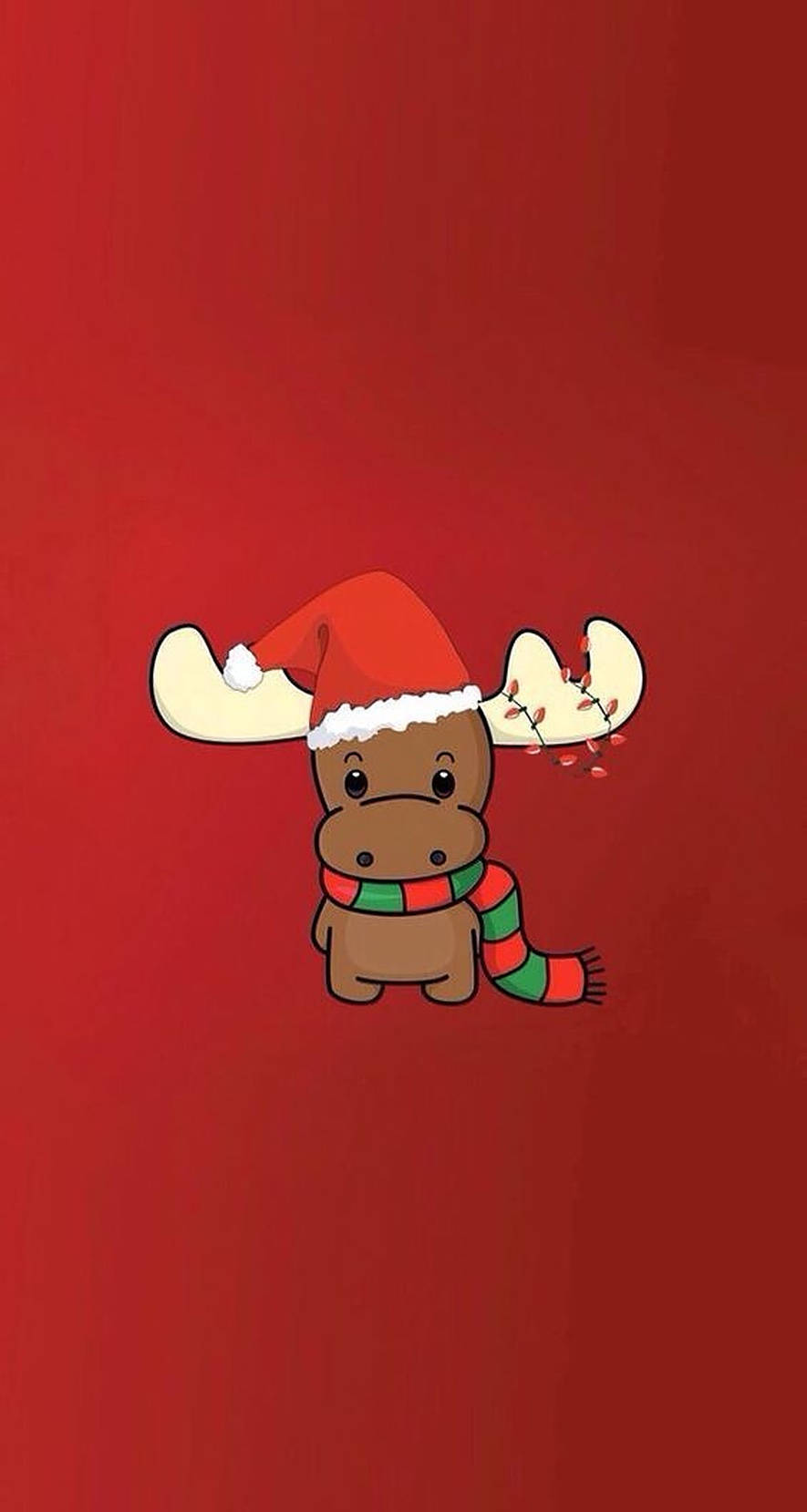 Cute Moose Christmas Poster Background