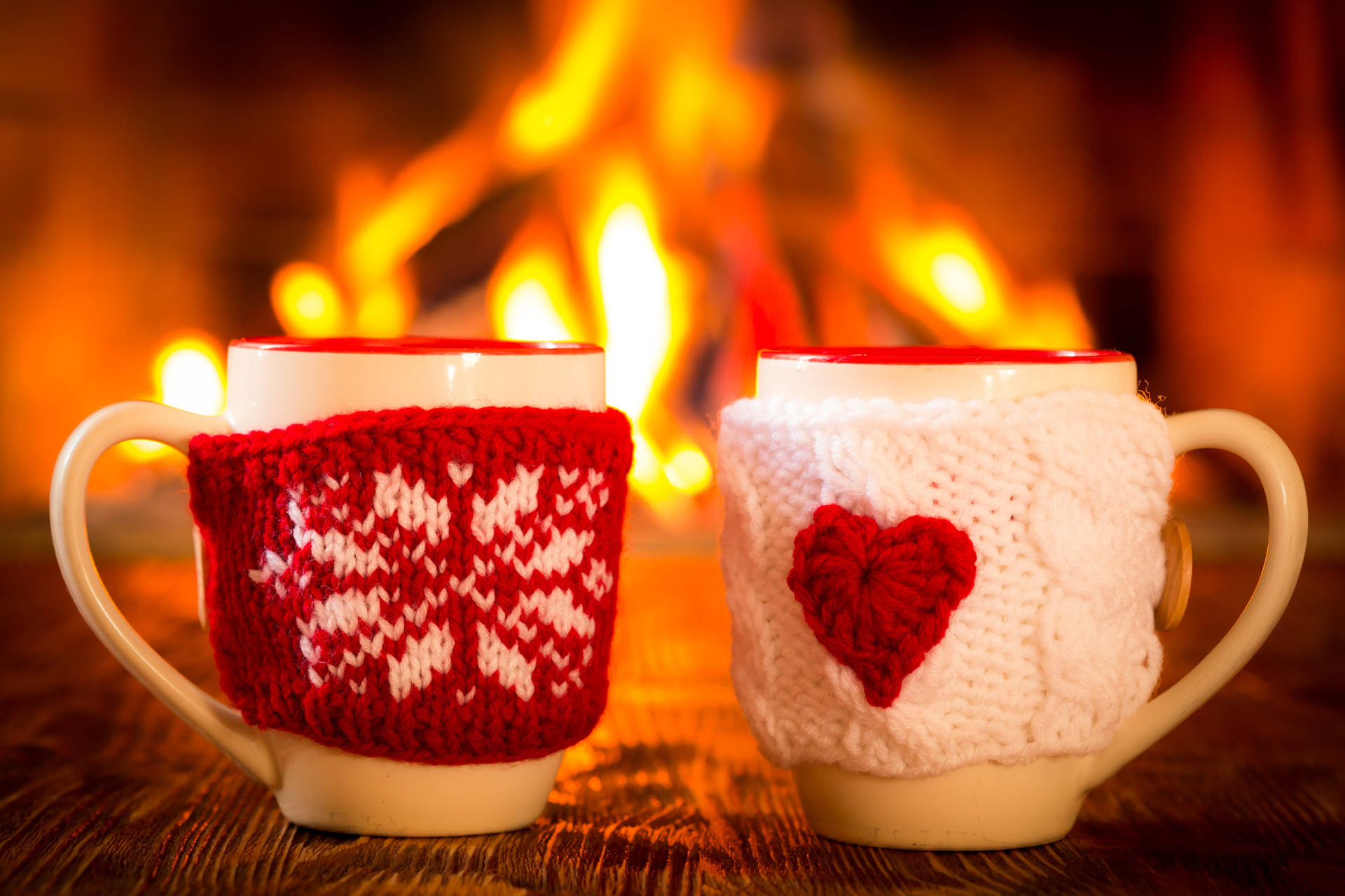 Cute Mug Fireplace Background