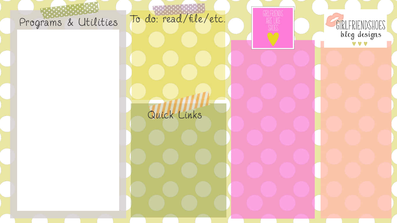 Cute Multi-colored Desktop Organizer Background