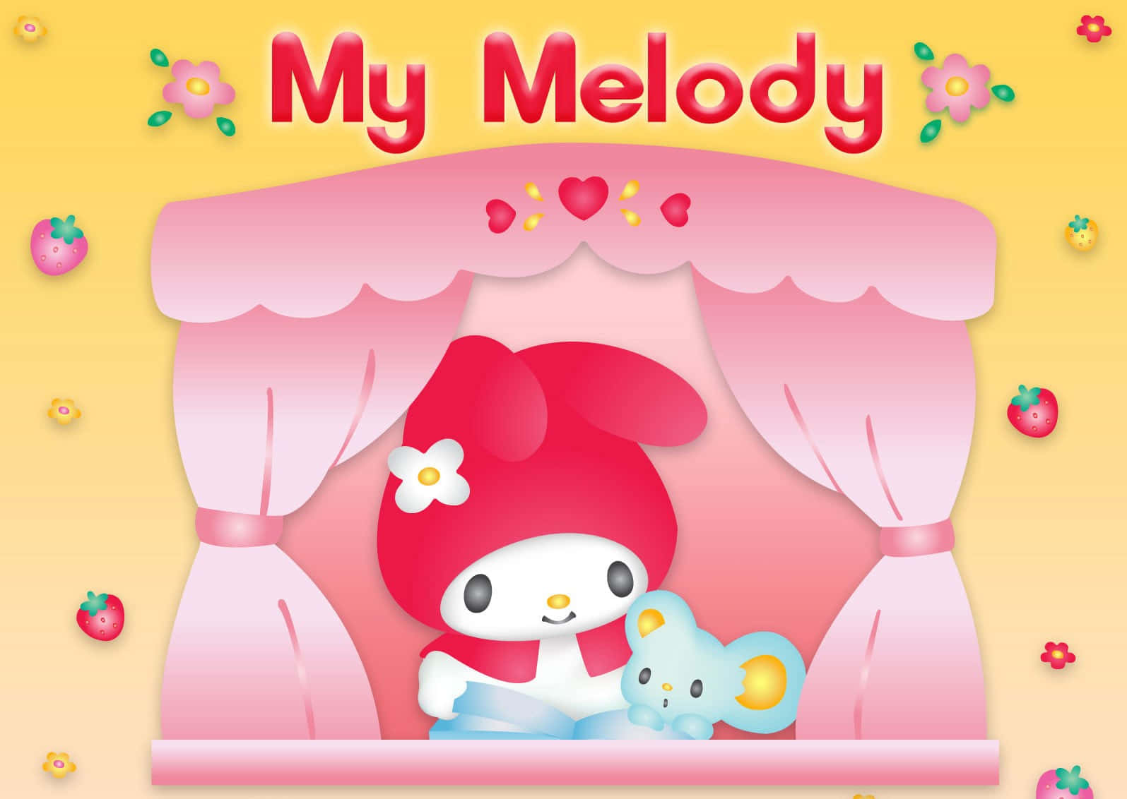 Cute My Melody And Flat The Mouse Background
