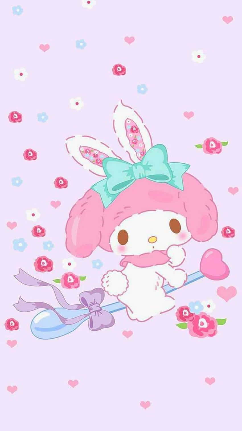 Cute My Melody Riding A Spoon