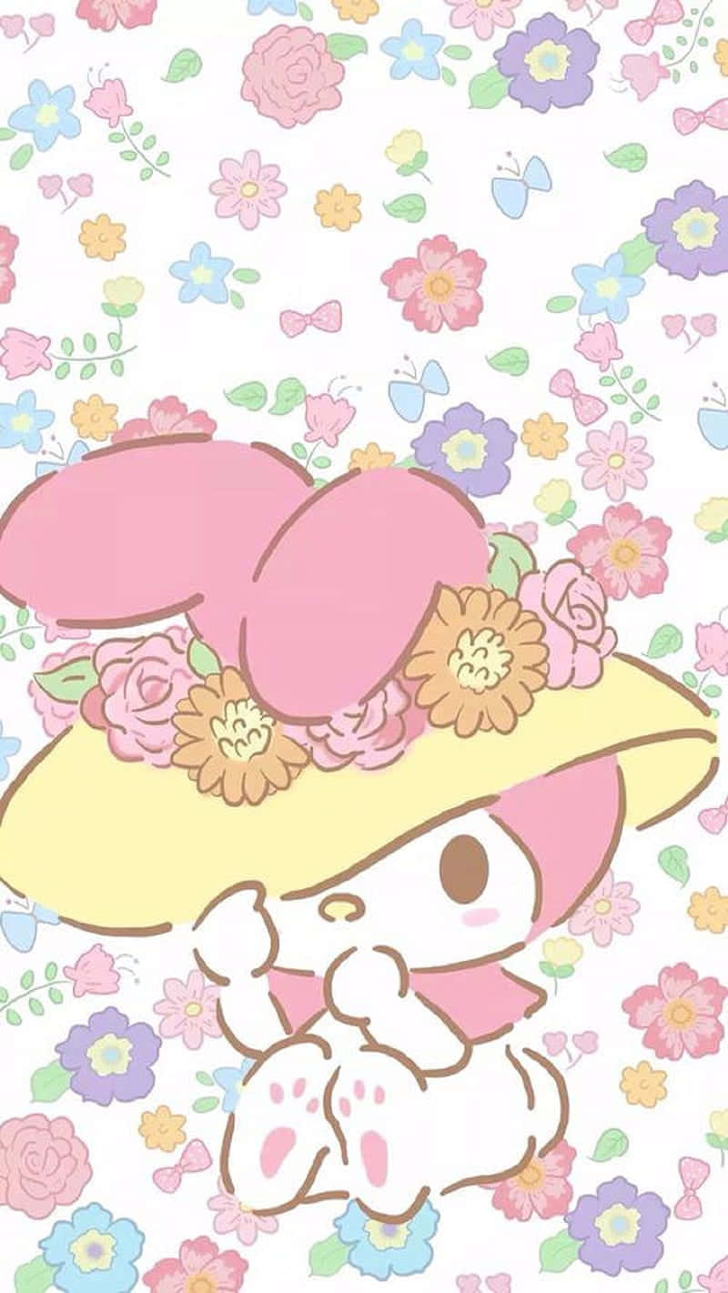 Cute My Melody Wearing Yellow Hat