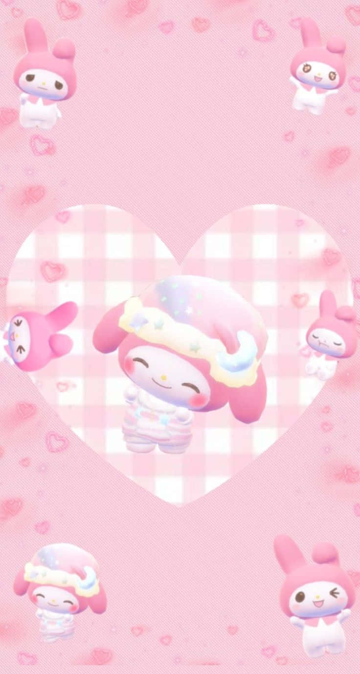 Cute My Melody With Checkered Heart