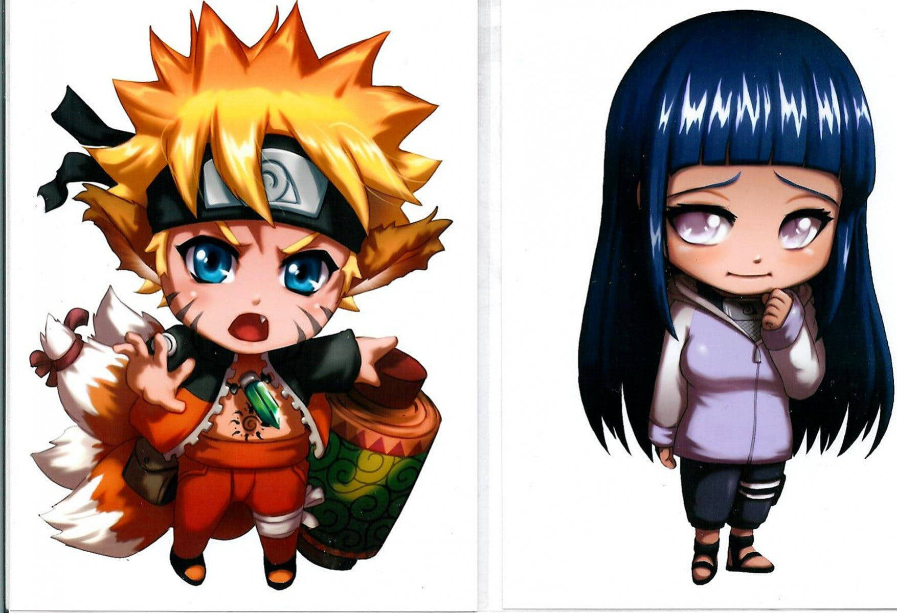 Cute Naruto And Hinata Digital Art Background