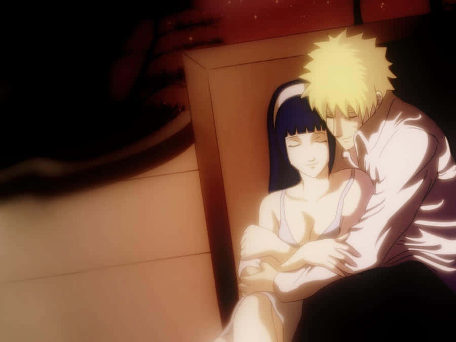 Cute Naruto And Hinata Hugging Background