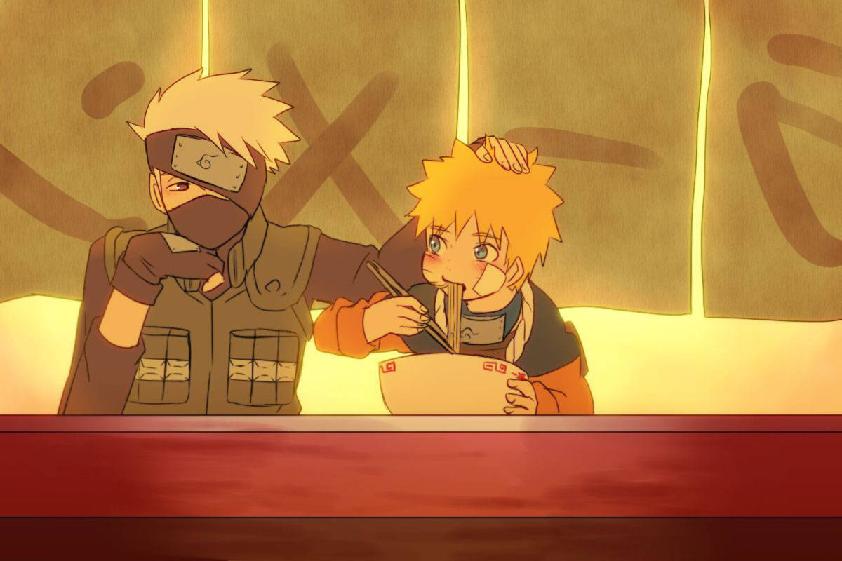 Cute Naruto And Kakashi Ramen Shop Background