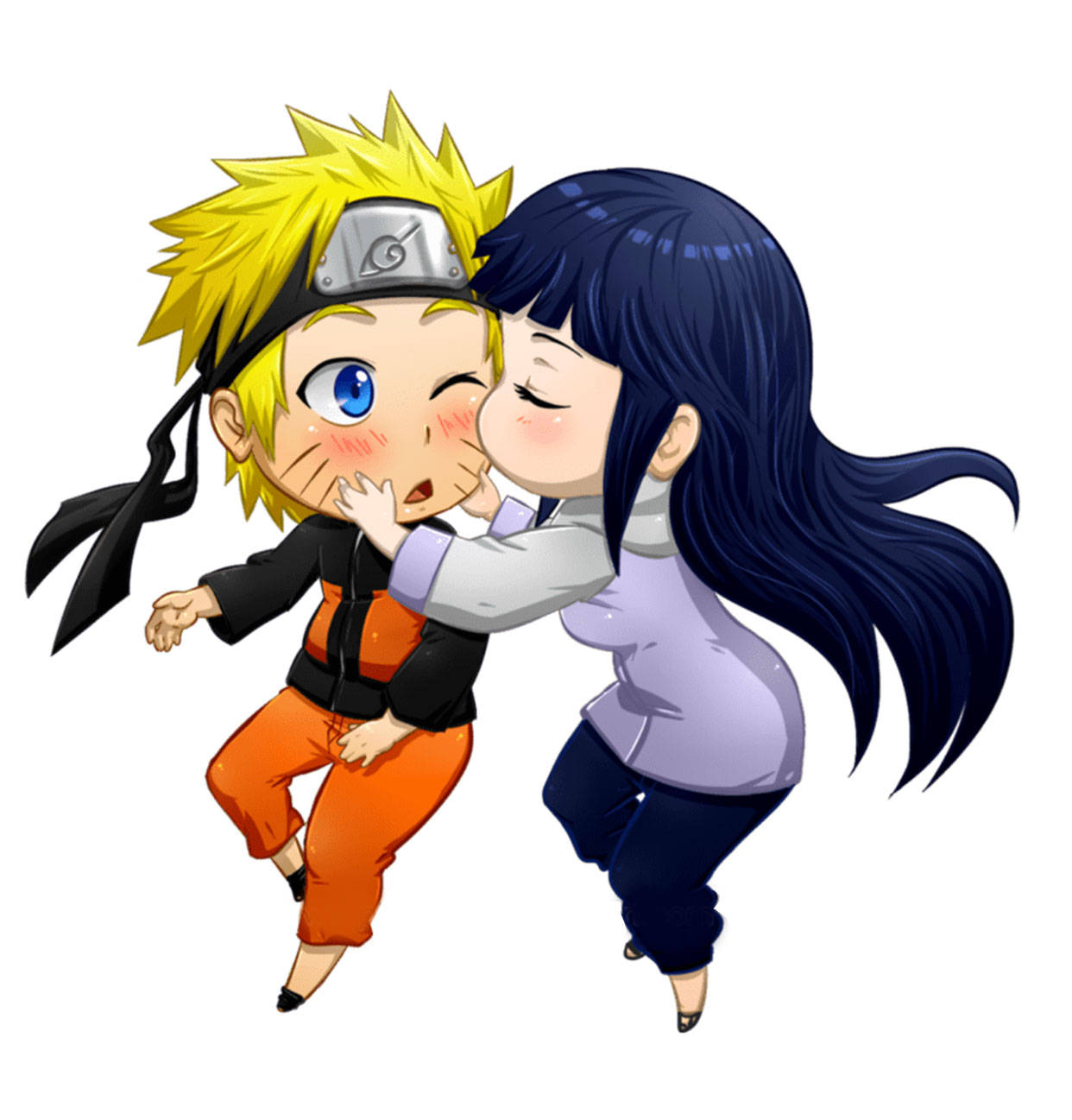 Cute Naruto Chibi Kiss Background