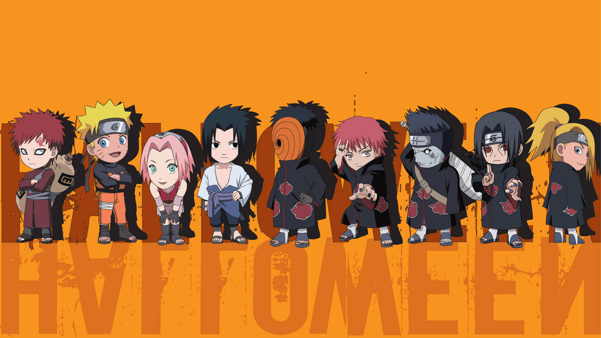Cute Naruto Halloween Art Background