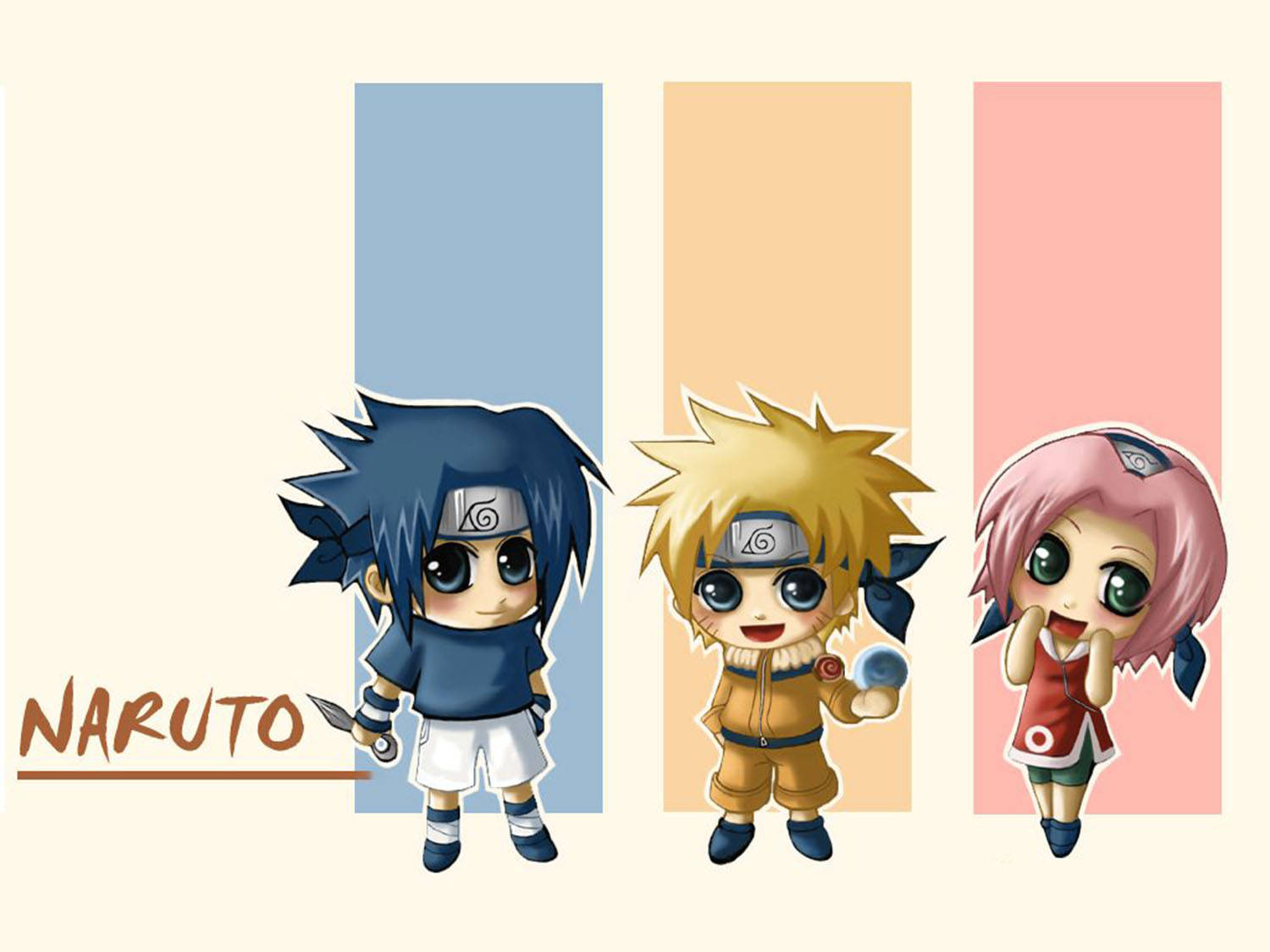 Cute Naruto Stripe Design Background