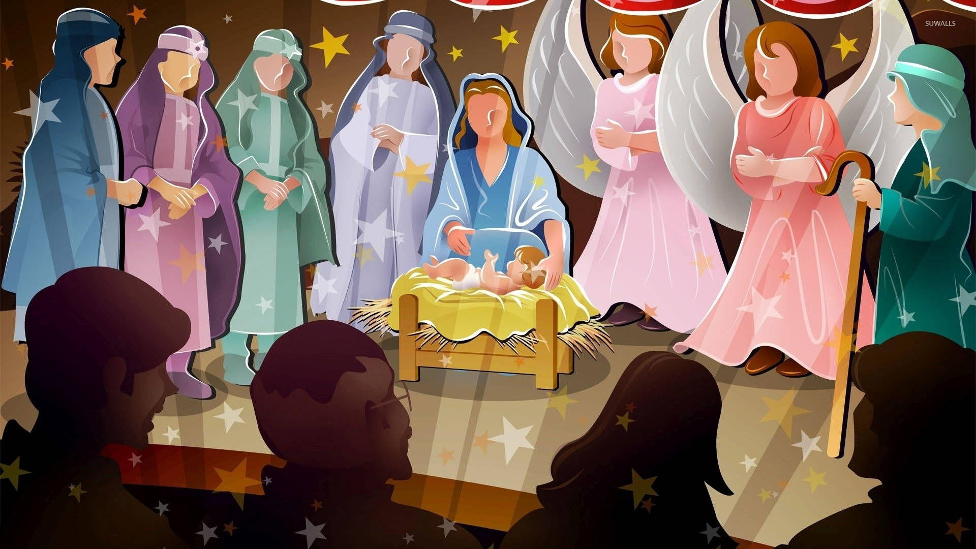 Cute Nativity Scene Drama Play Background