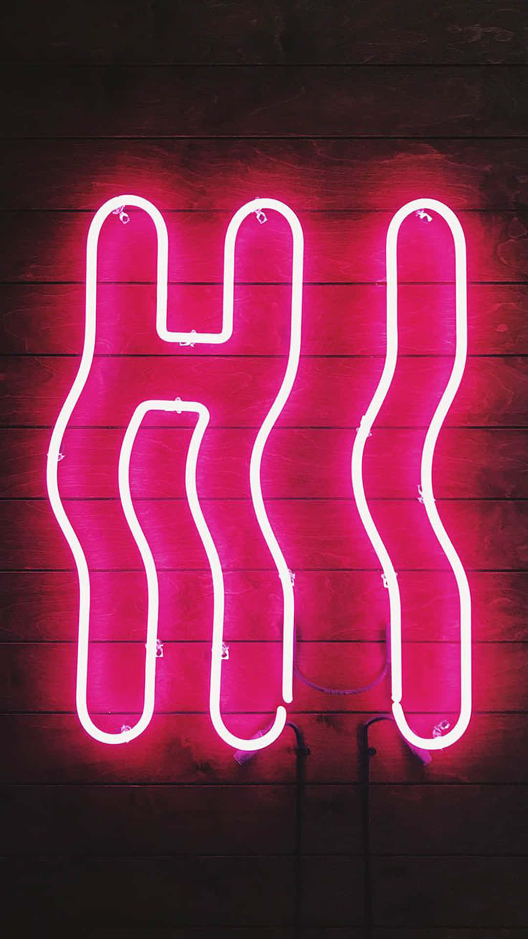 Cute Neon Pink Greeting Sign Background