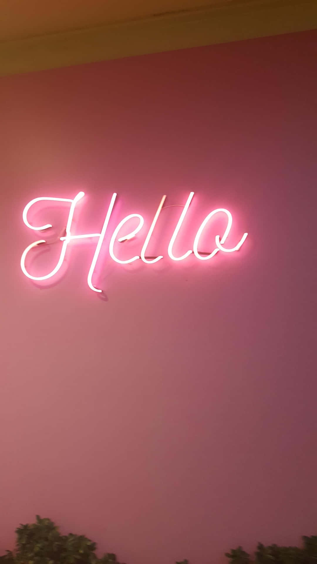 Cute Neon Pink Hello Sign Background