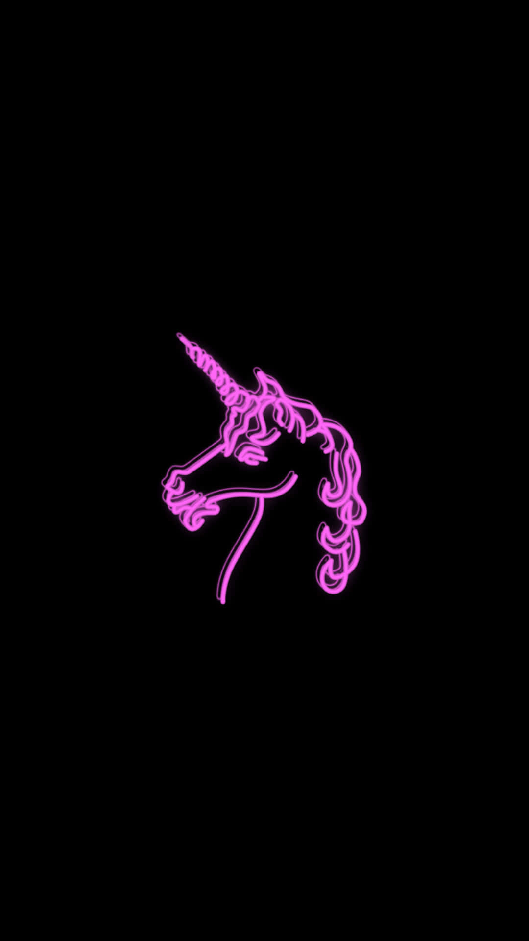 Cute Neon Pink Unicorn Sign Background