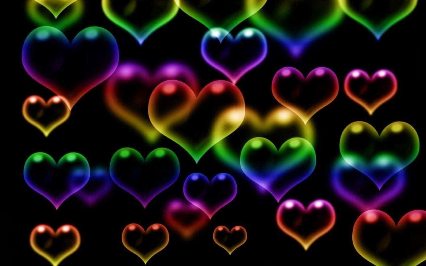 Cute Neon Rainbow Hearts