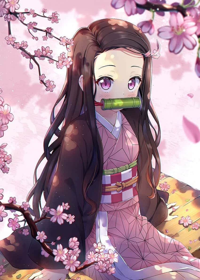 Cute Nezuko Kamado Sakura Aesthetic
