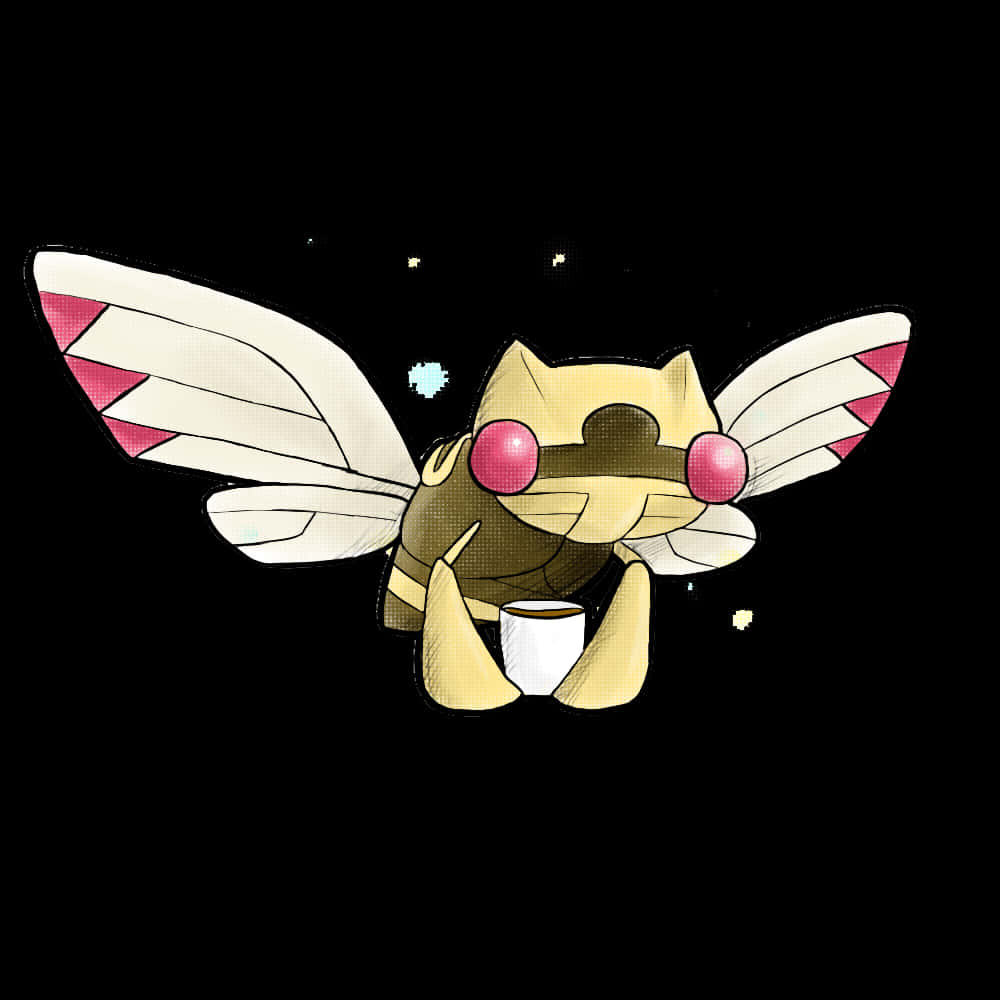 Cute Ninjask Graphic With Coffee