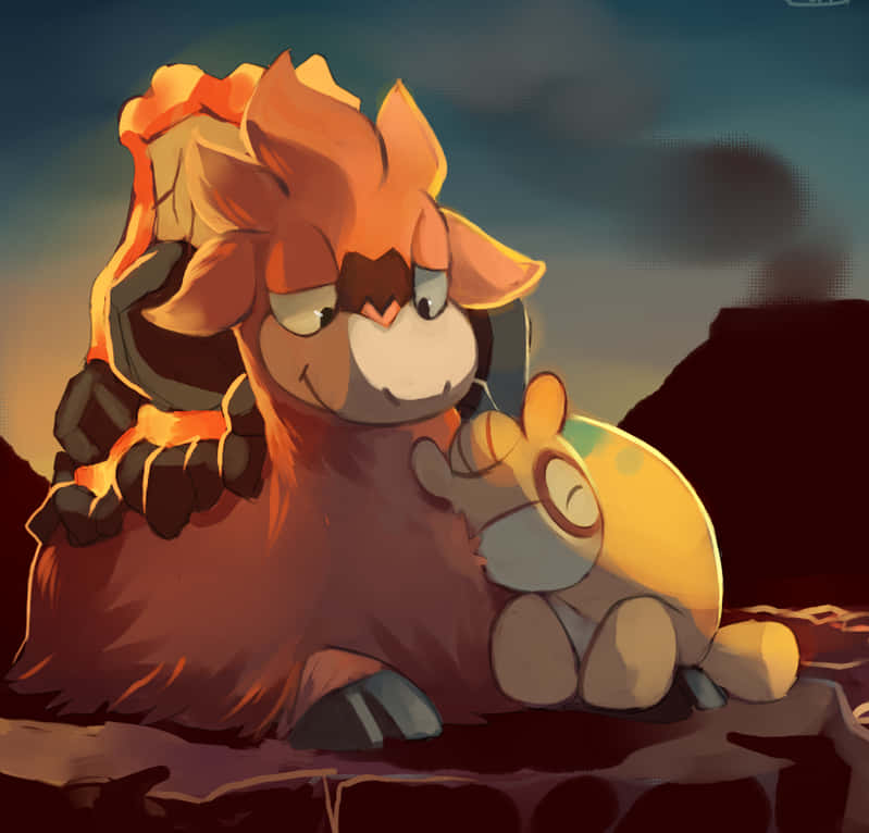 Cute Numel With Camerupt Hd Background