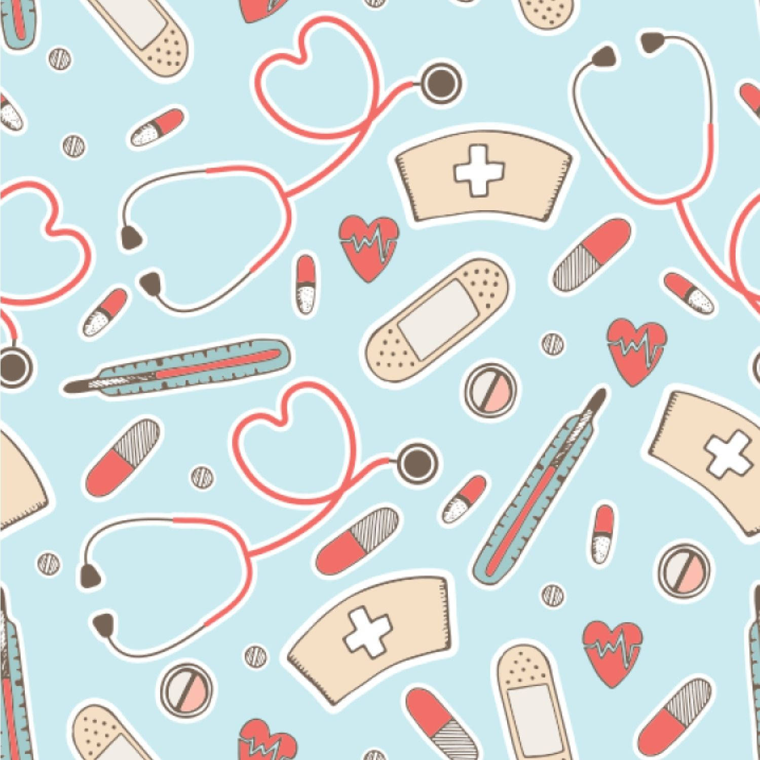 Cute Nurse Medical Pattern Background