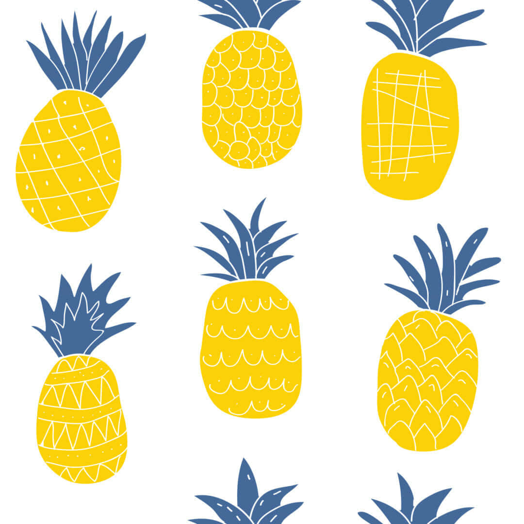 Cute Nutritious Pineapple Fruit Background