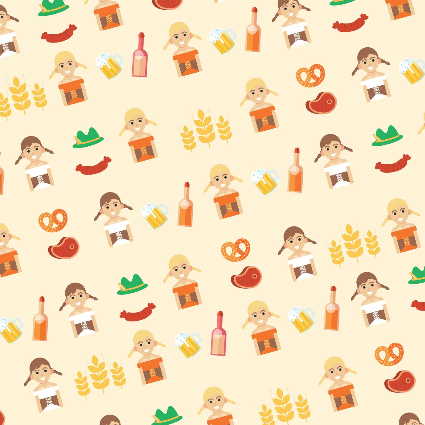 Cute Oktoberfest Pattern Background