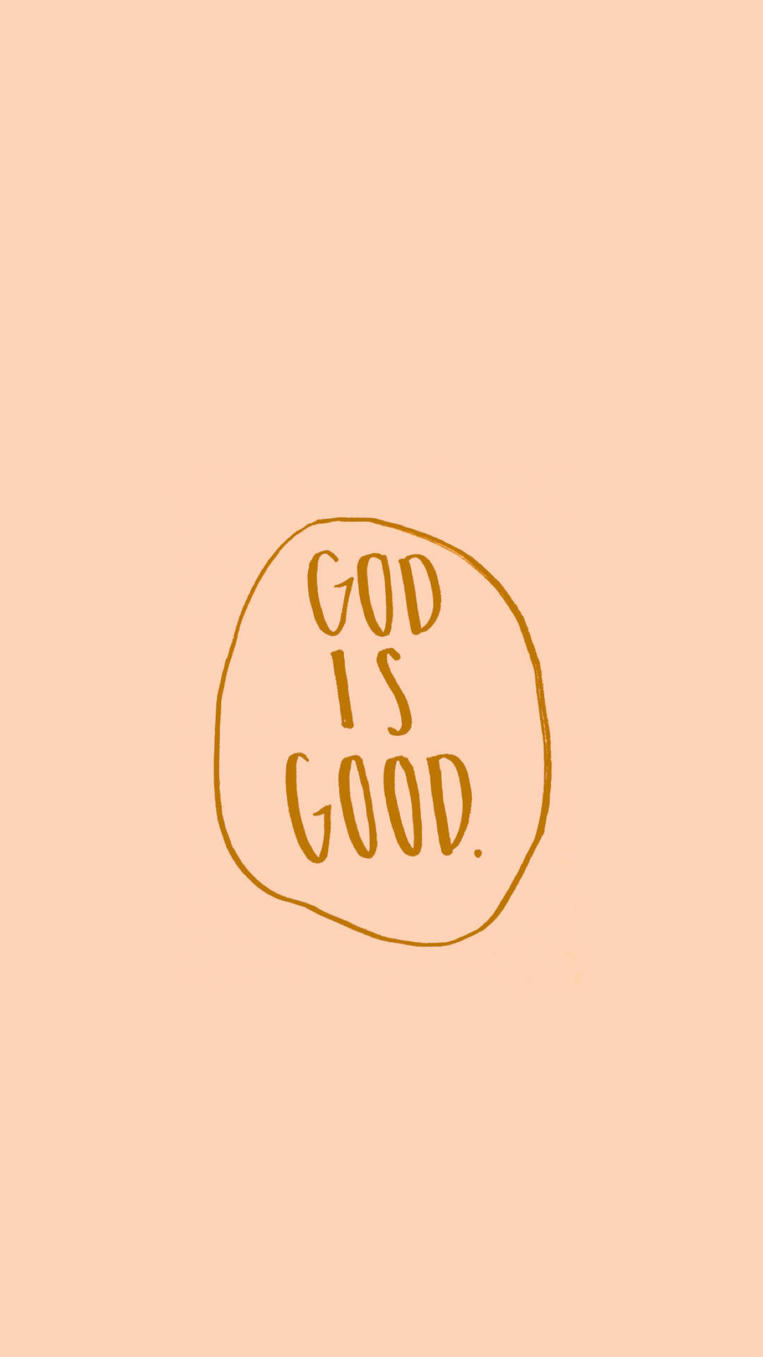 Cute Orange Christian God Is Good Background