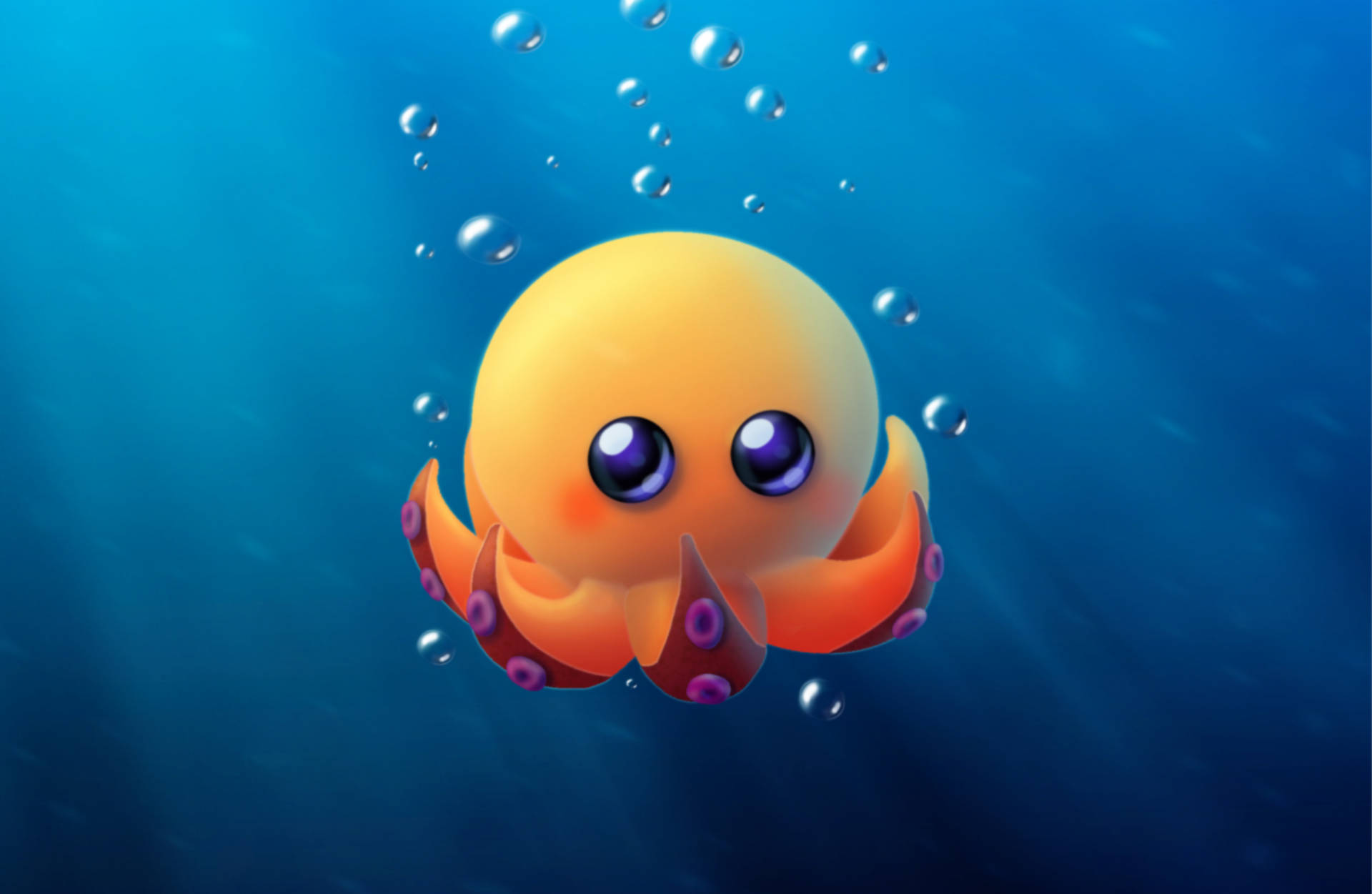 Cute Orange Octopus Background