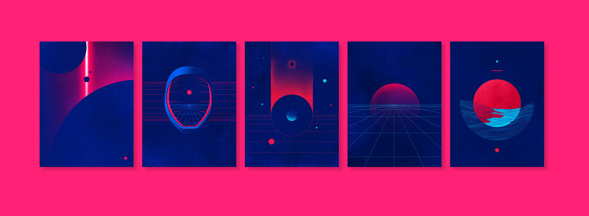 Cute Outrun Collage Background
