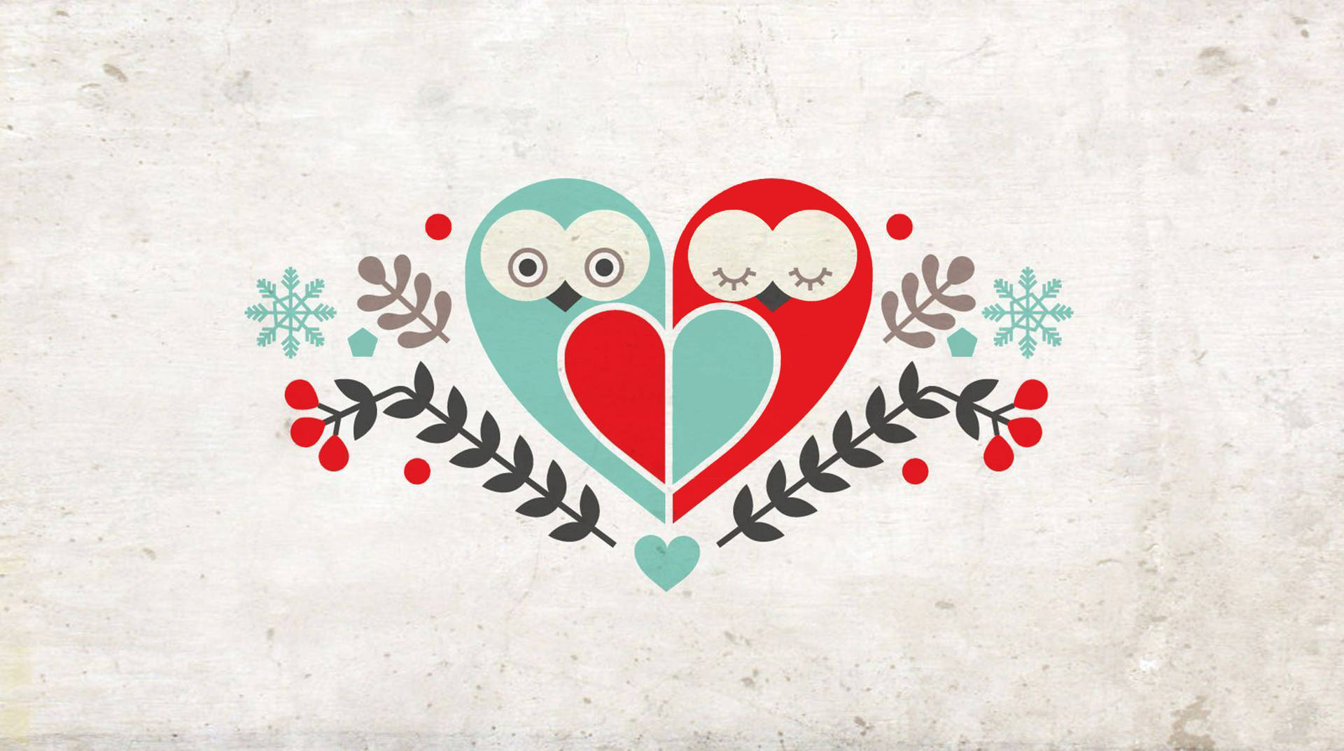 Cute Owl Love Art Background
