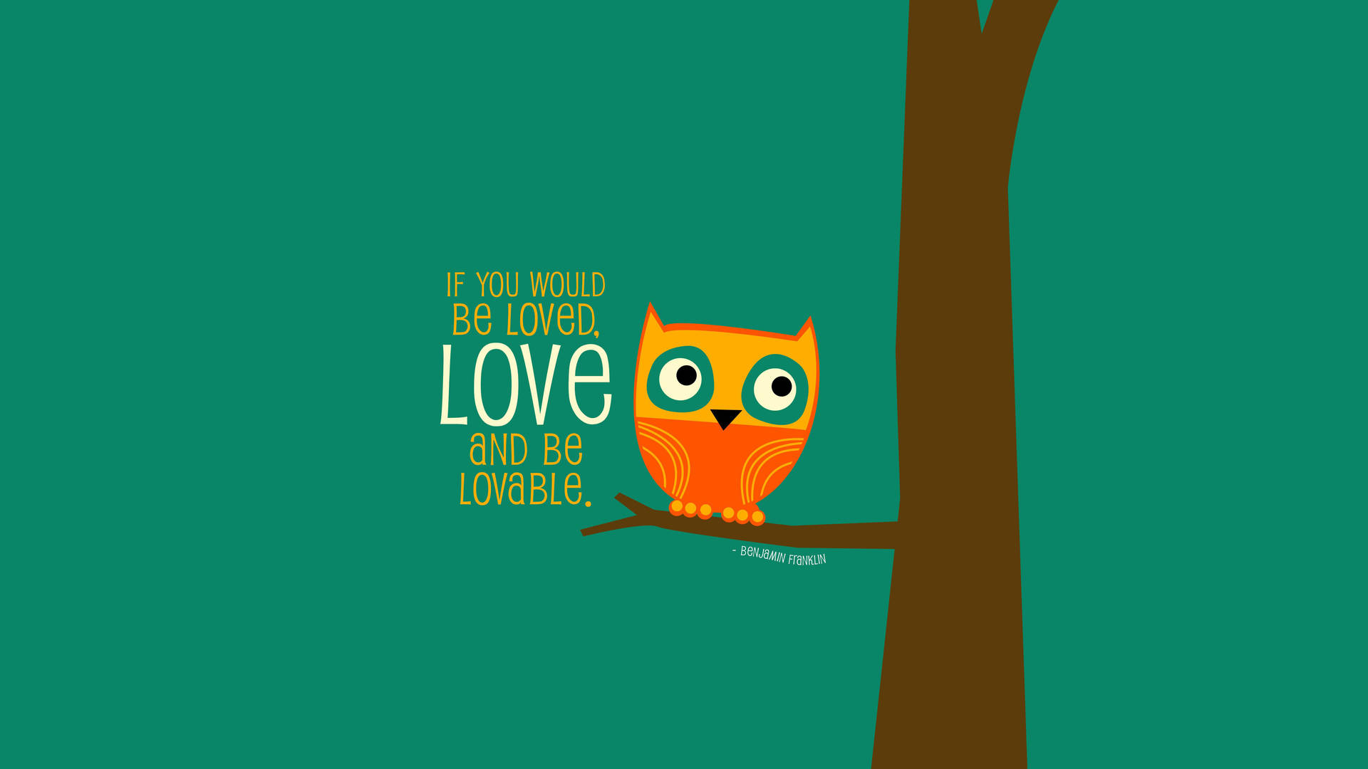 Cute Owl Love Quote Background