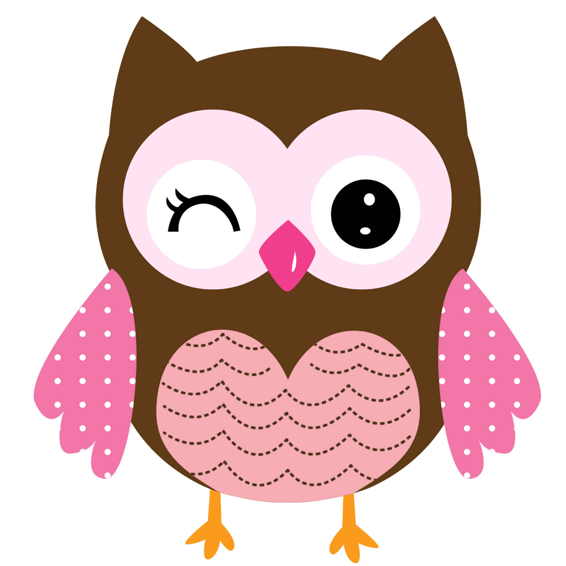 Cute Owl Wink Art Background