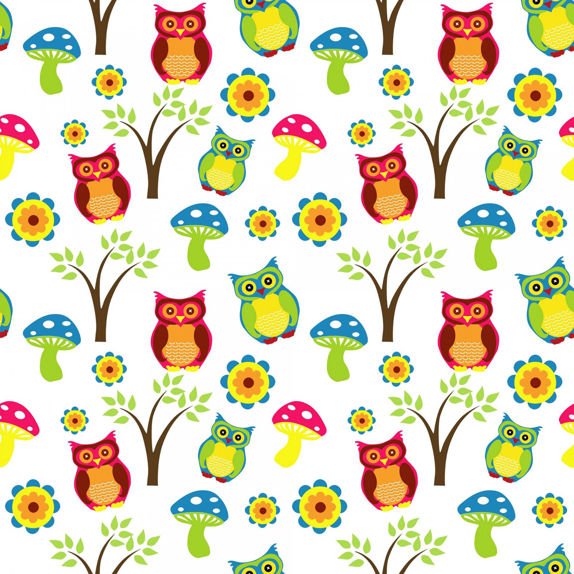 Cute Owls Pattern Background