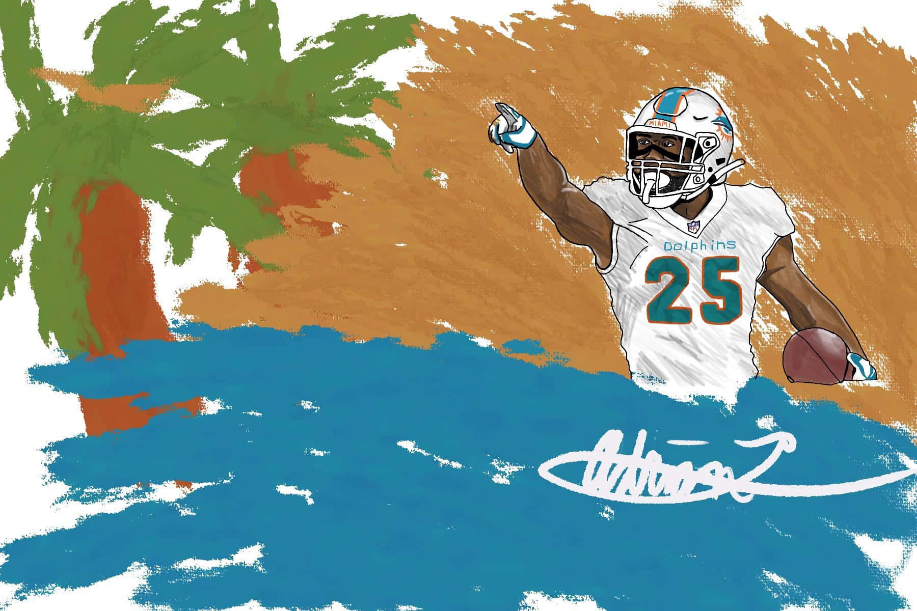 Cute Painting Xavien Howard Football Background