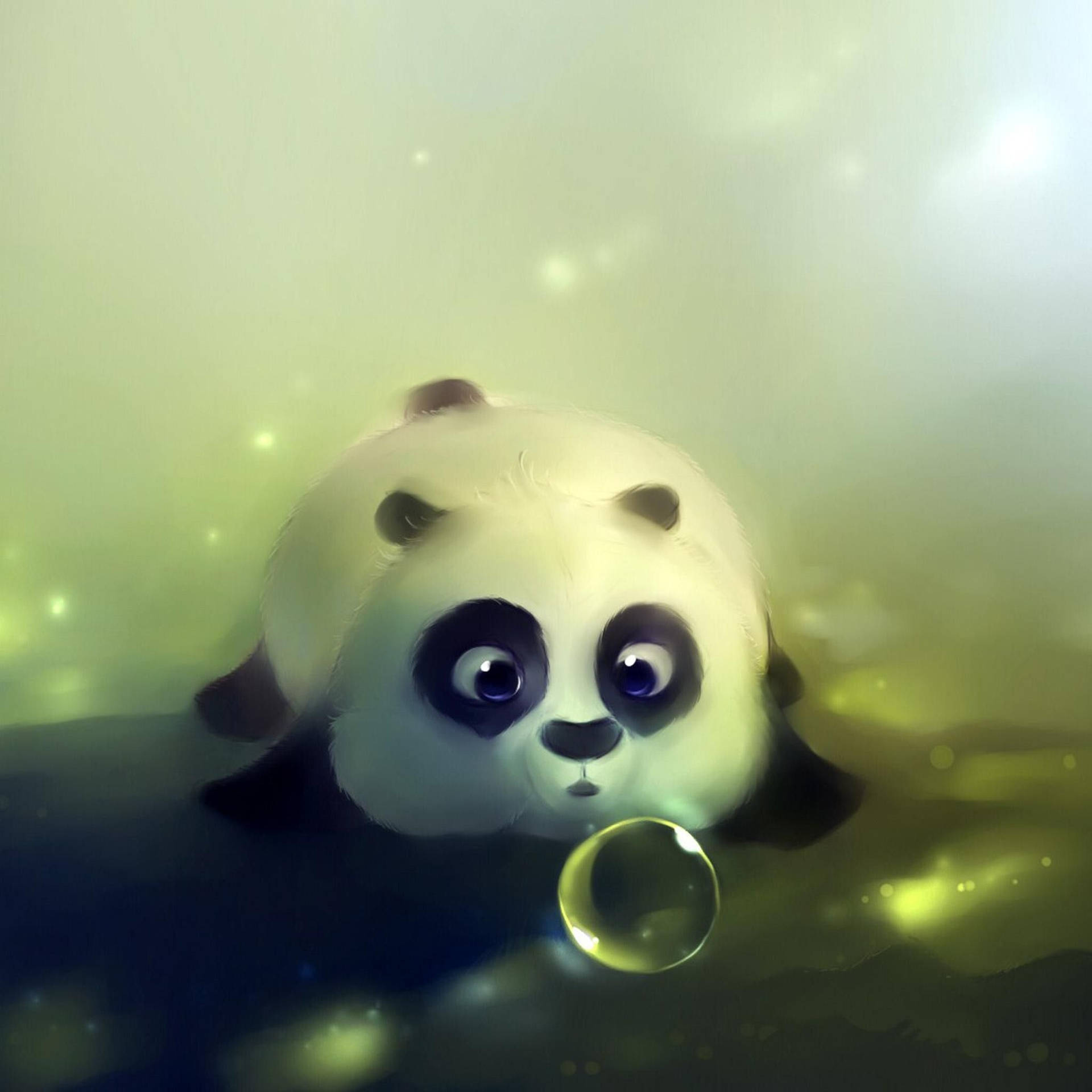 Cute Panda Bubble Ipad Mini Background