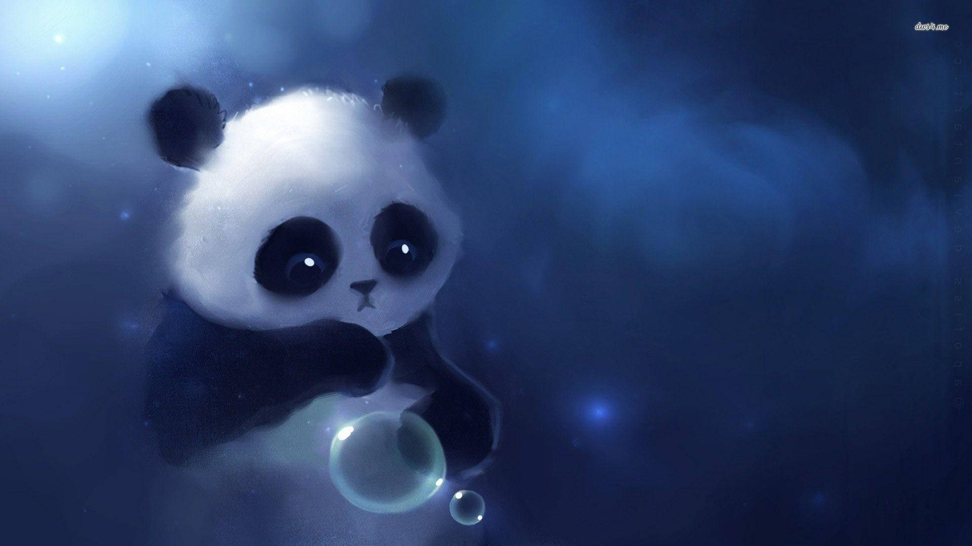 Cute Panda Ghost Background
