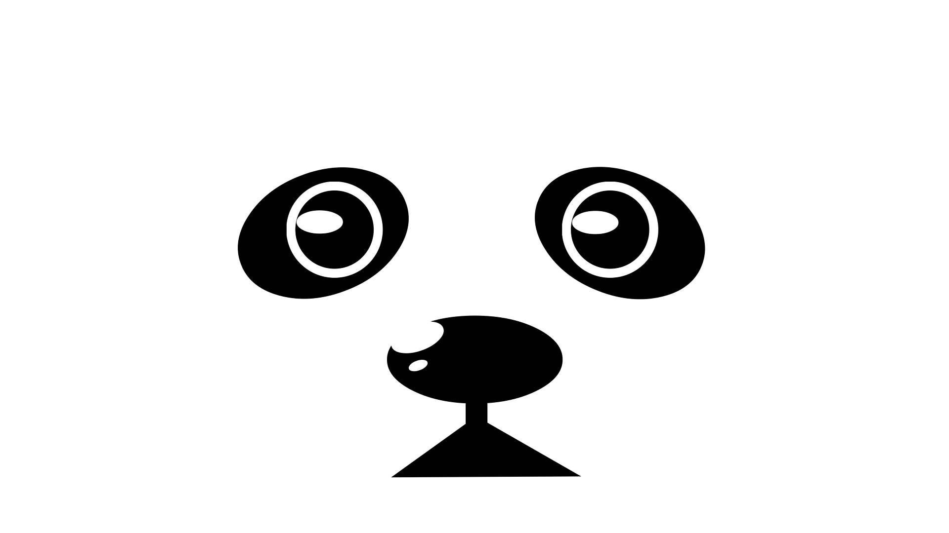 Cute Panda Minimalist Face Art Background