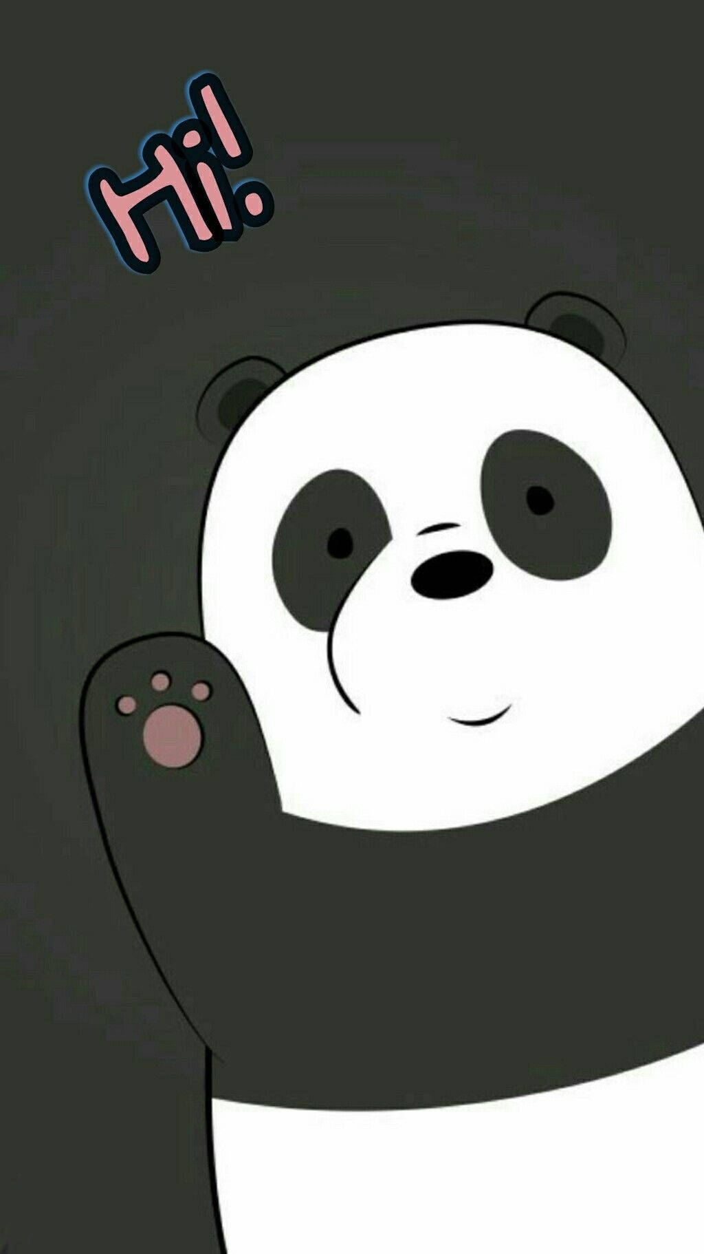 Cute Panda Of We Bare Bears Waving Hi Background