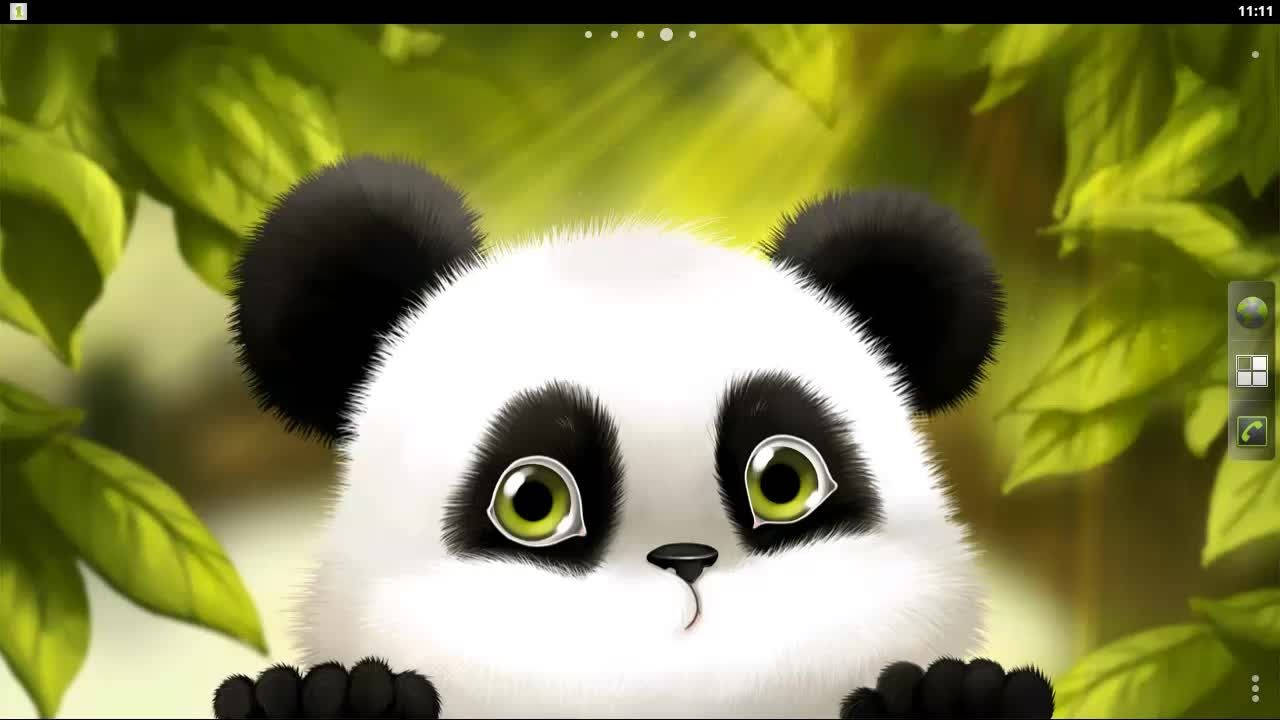Cute Panda With Green Eyes Background