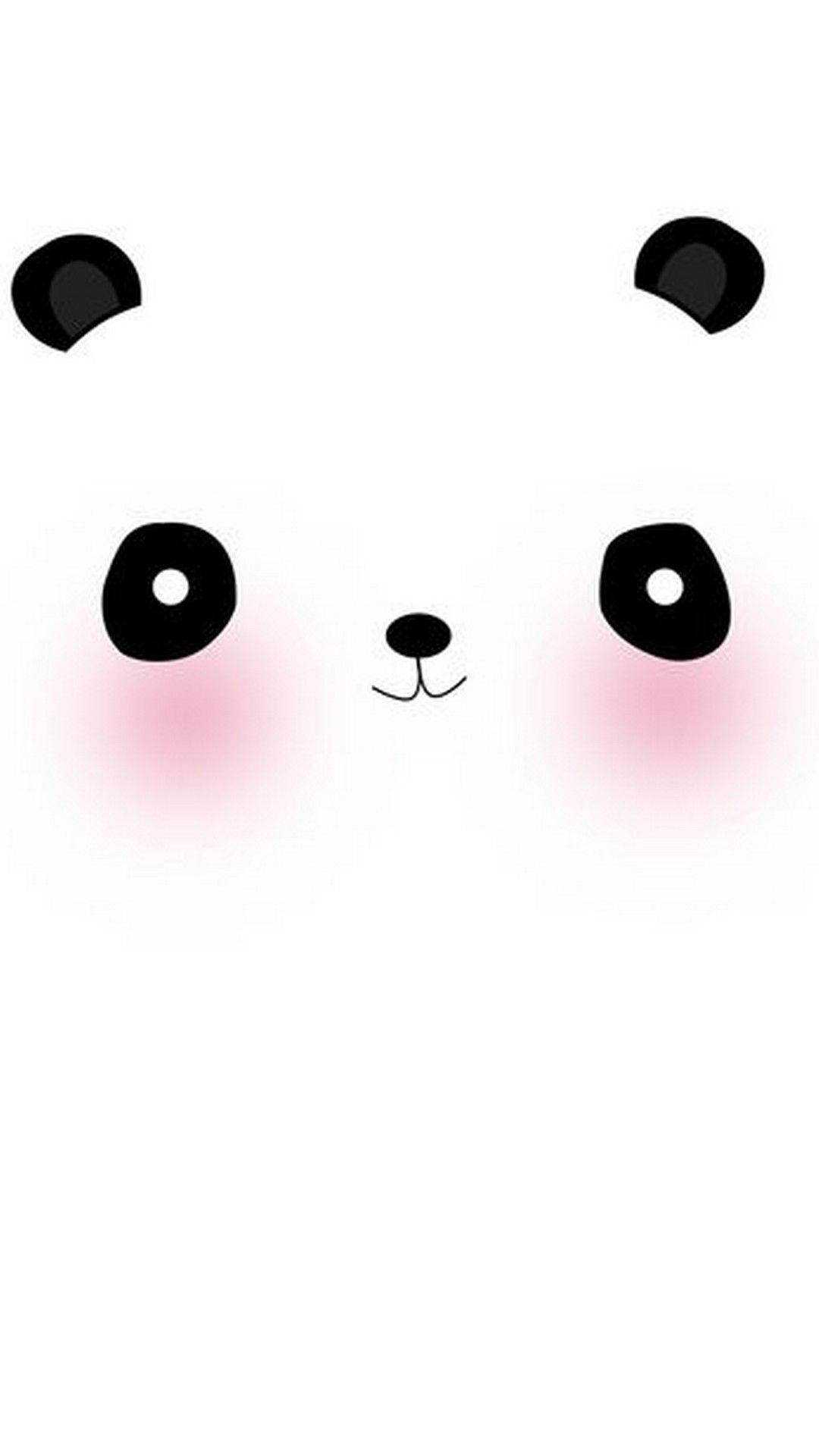 Cute Panda With Rosy Cheeks Background