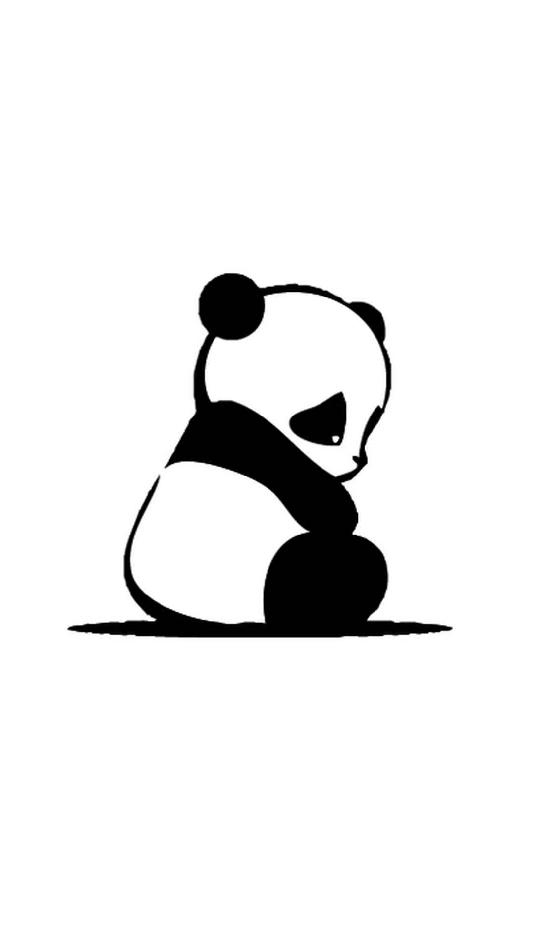 Cute Panda With Sad Face Background