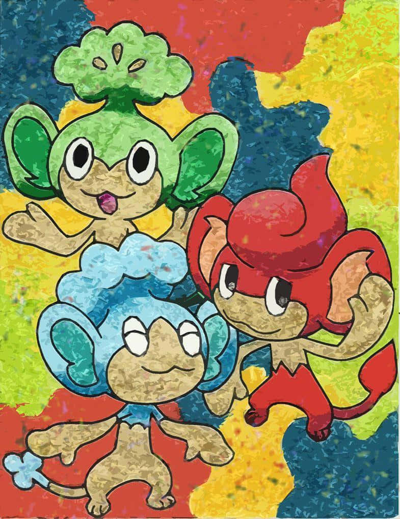 Cute Pansage Painting Background