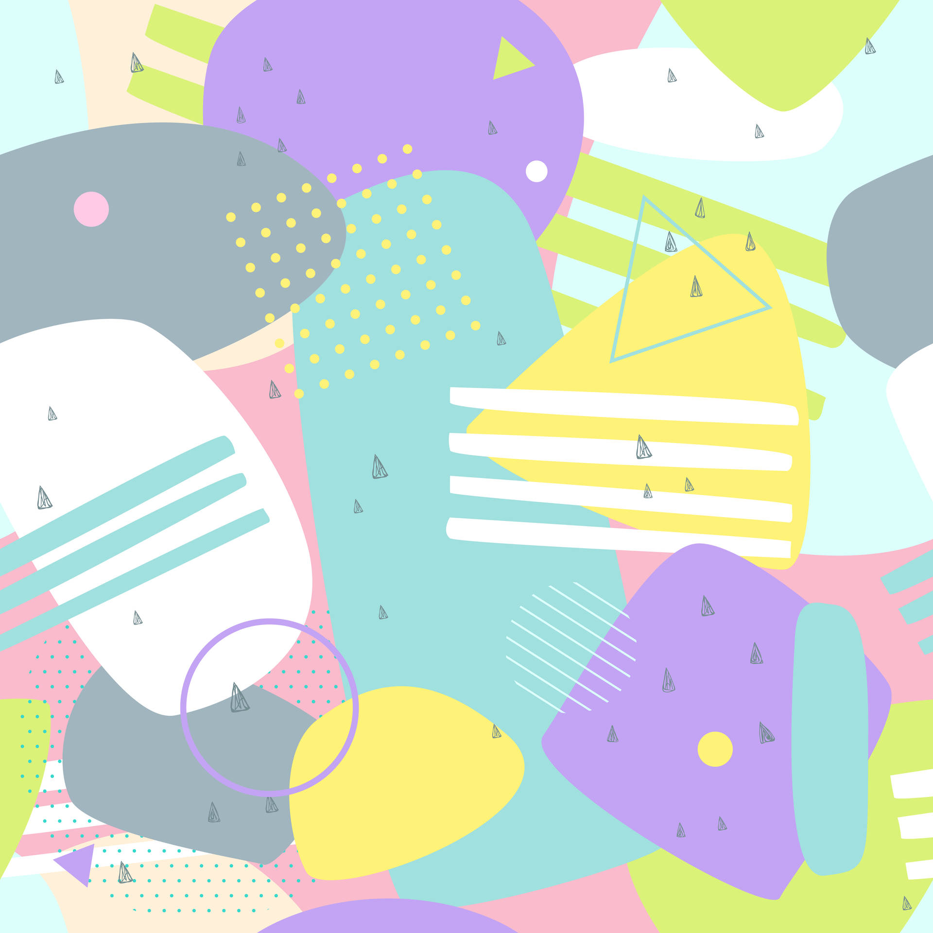 Cute Pastel Abstract Vector Shapes Background