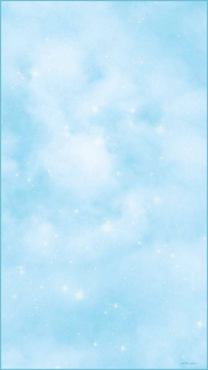 Cute Pastel Blue Aesthetic Sky And Sparkles Background