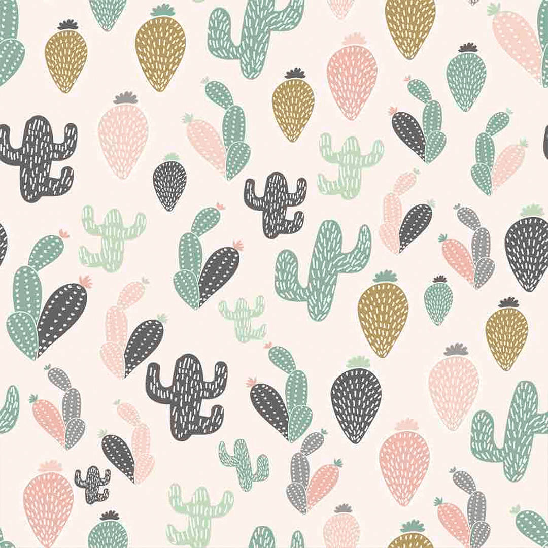 Cute Pastel Cactus Pattern Wall Art Background