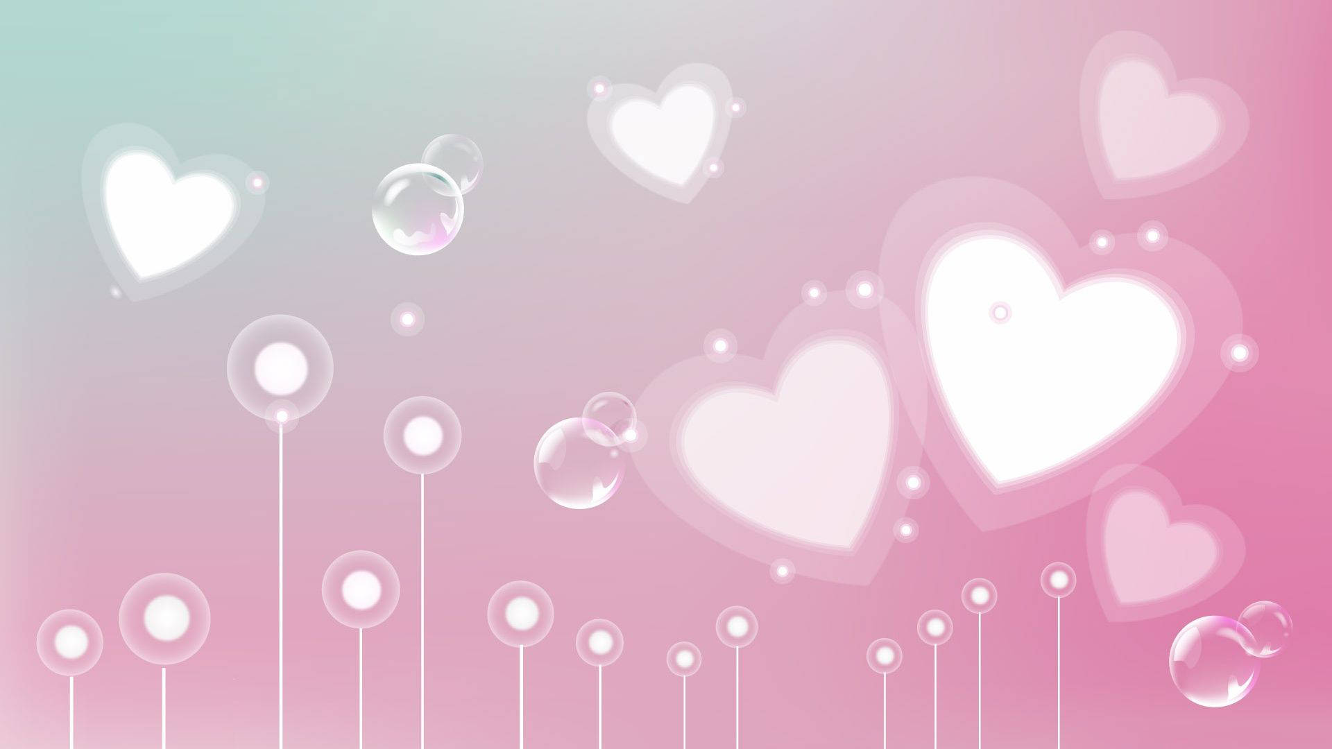 Cute Pastel Colors Heart Shapes Background