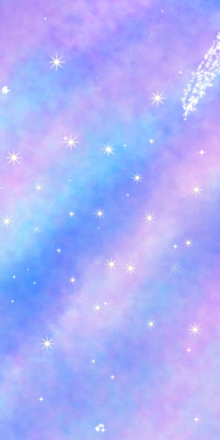 Cute Pastel Galaxy With Glimmering Stars