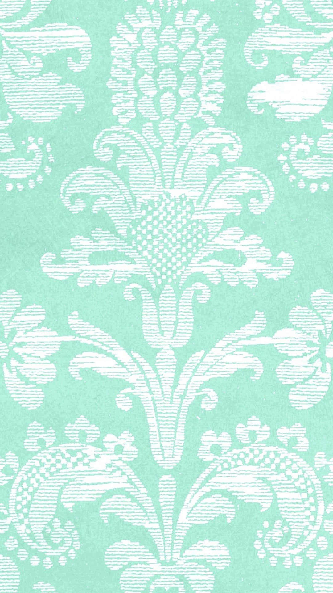 Cute Pastel Green Floral Pattern On Clothing Background