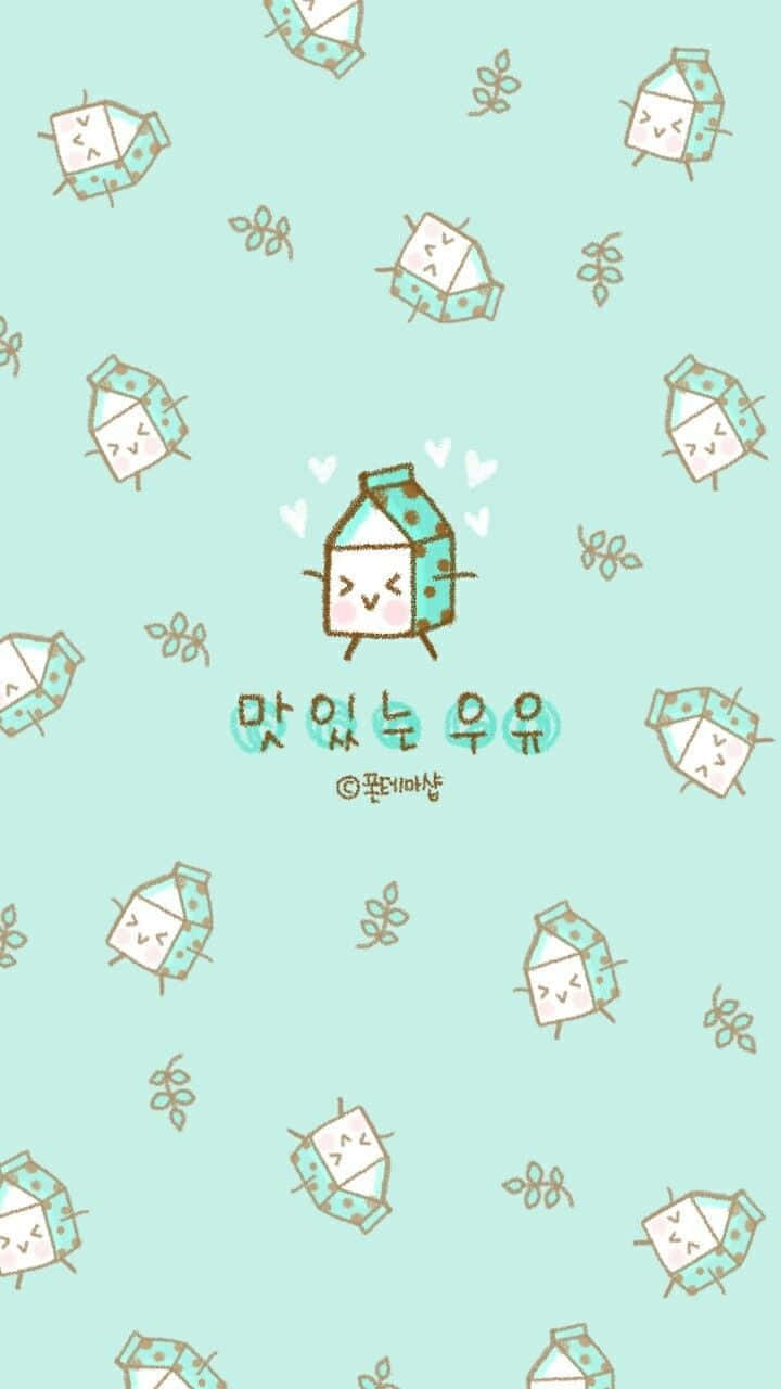 Cute Pastel Green Milk Carton Pattern Background