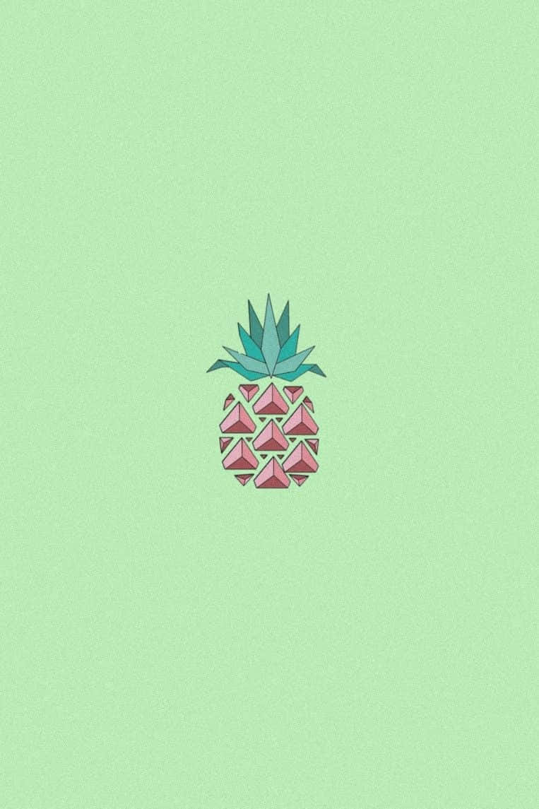 Cute Pastel Green Pineapple Drawing Background
