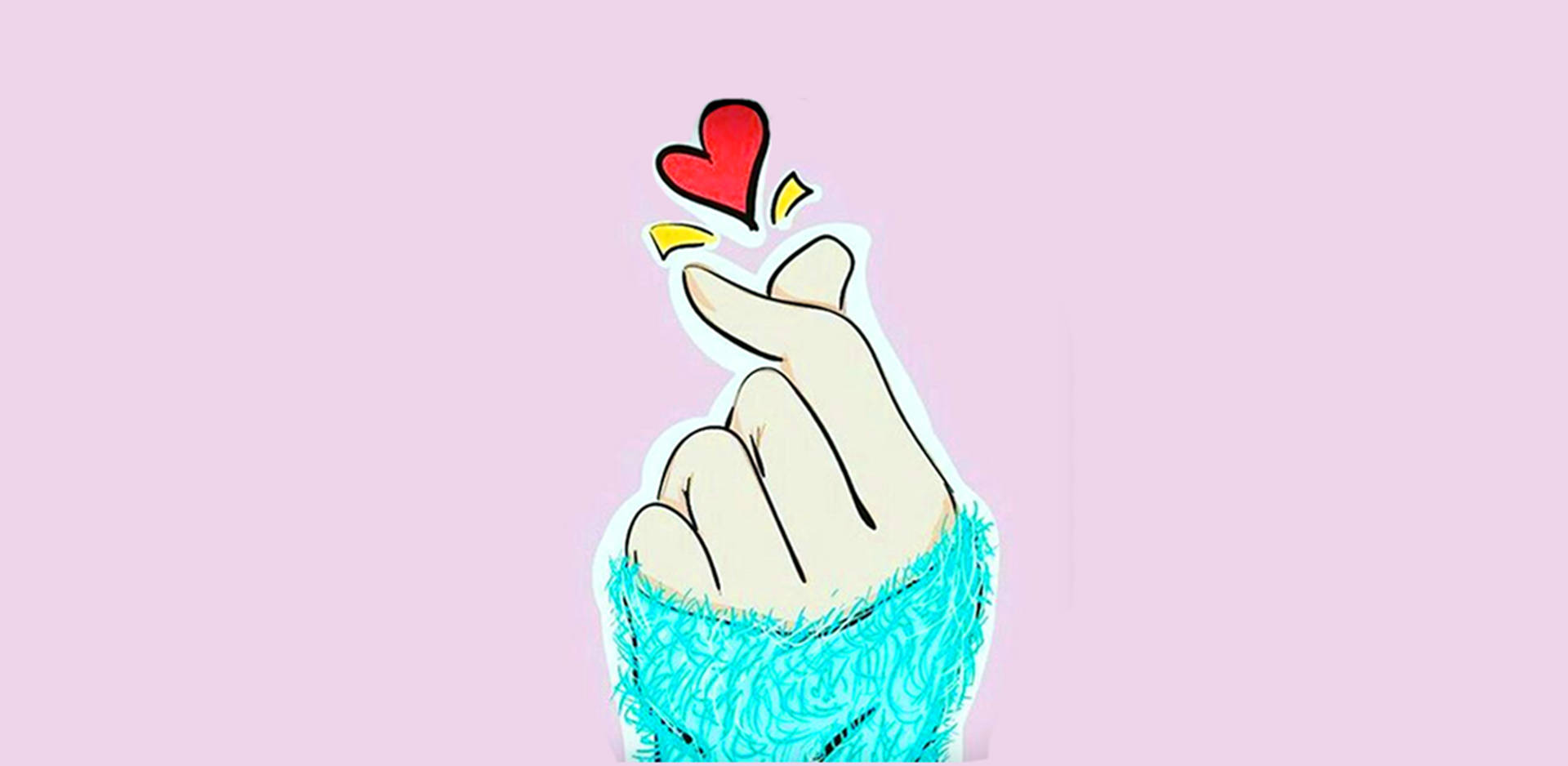 Cute Pastel Korean Finger Heart